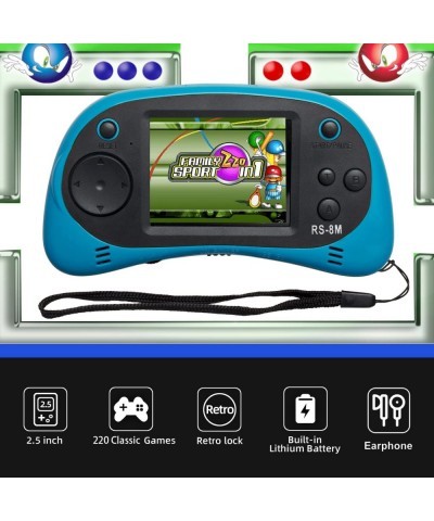 16 Bit Kids Handheld Games Built-in 220 HD Video Games 2.5 Inch Portable Game Player with Headphones - Best Travel Electronic...