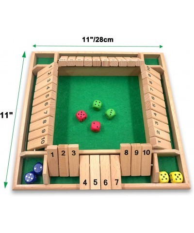 Shut The Box Dice Game 4 Sided Wooden Board Game Set with 8 Dice for 2 to 4 Players Family Version Large Size $41.67 Board Games