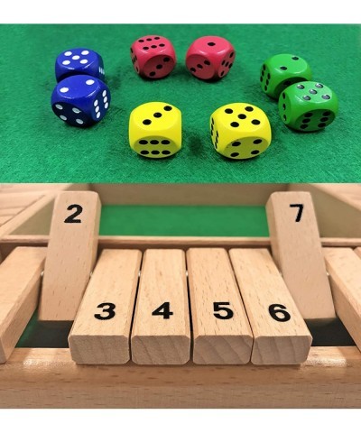 Shut The Box Dice Game 4 Sided Wooden Board Game Set with 8 Dice for 2 to 4 Players Family Version Large Size $41.67 Board Games