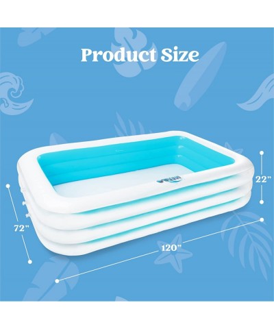 120" X 72" X 22" Inflatable Swim Center Family Pool Lounge Pool Kiddie Swimming Pool Giant-Size for Summer Fun Indoor & Outdo...