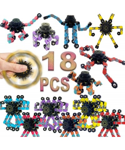 18PC Funny Sensory Fidget Toy Hand Fidget Spinners Toys Stress Relief Gyro Toy Fingertip Gyro Toy Fidget Robot Spinner Finger...