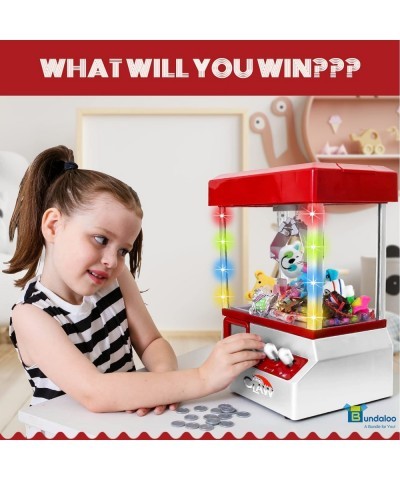 Claw Machine Arcade Game - Electronic Mini Candy and Toy Grabber Dispenser for Kids - with Lights Sound & 4 Mini Plush Animal...