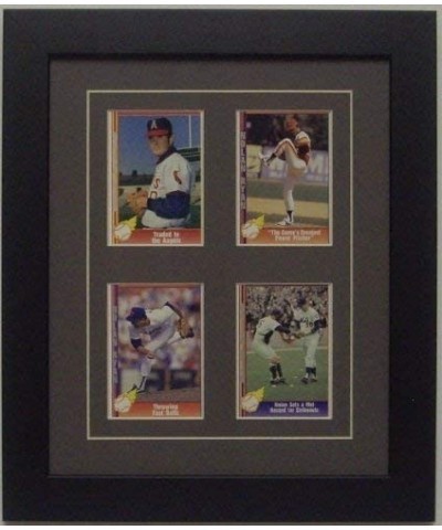 Trading Card Frame for 4 Standard Trading Cards with Grey (White Trim) Matting and Black Frame $78.52 Trading Cards & Accesso...