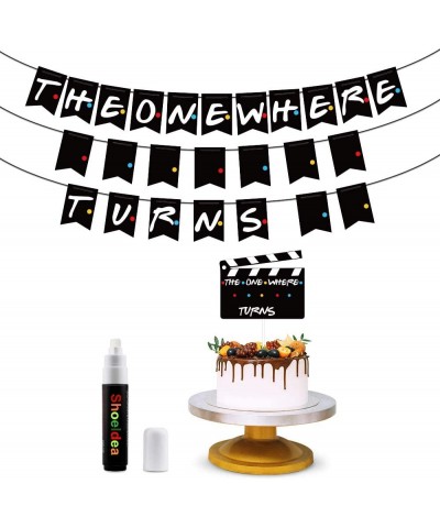 The One Where Turns Banner Birthday Banner Backdrop & Cake Topper for Birthday Gift Party Supplies Birthday Party Decoration ...