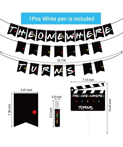 The One Where Turns Banner Birthday Banner Backdrop & Cake Topper for Birthday Gift Party Supplies Birthday Party Decoration ...