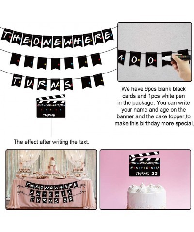 The One Where Turns Banner Birthday Banner Backdrop & Cake Topper for Birthday Gift Party Supplies Birthday Party Decoration ...