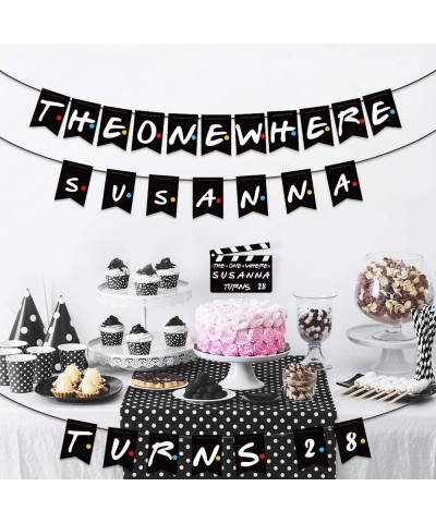 The One Where Turns Banner Birthday Banner Backdrop & Cake Topper for Birthday Gift Party Supplies Birthday Party Decoration ...