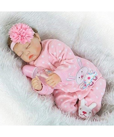 Reborn Baby Dolls Girl Closed Eyes 22 inch Soft Weighted Body Real Looking Sleeping Newborn Cute Lifelike Handmade Vinyl Sili...