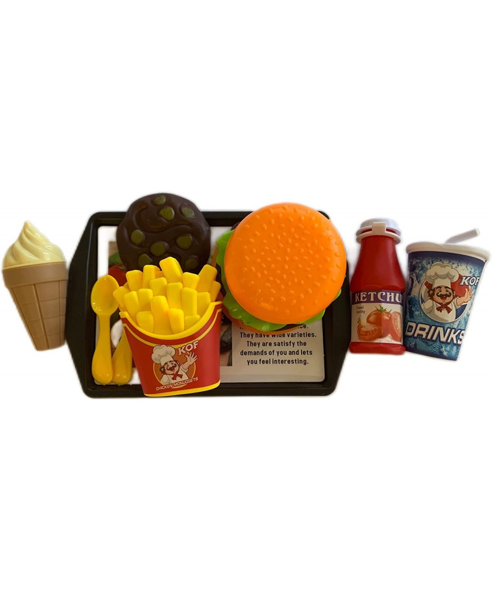 New Item! Fast Food Pretend Play Set for Toddlers Children | Play Food Set for Kids Kitchen | Fake Food Hamburger and Fries S...