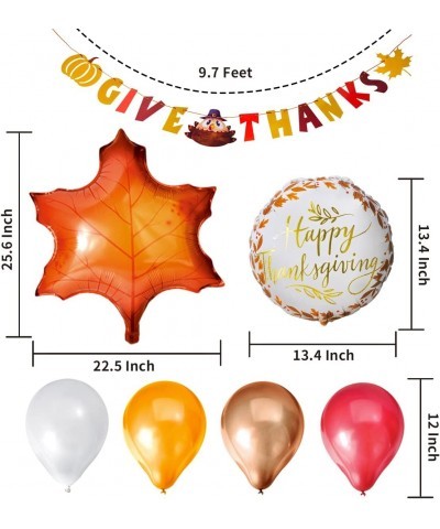 35 Pcs Thanksgiving Party Decoration Set Includes GiveThanks Hanging Banner Happy Thanksgiving Gold Letter Foil Balloon 12 La...