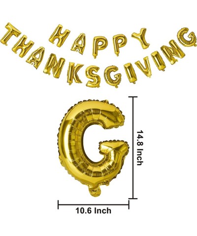 35 Pcs Thanksgiving Party Decoration Set Includes GiveThanks Hanging Banner Happy Thanksgiving Gold Letter Foil Balloon 12 La...