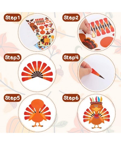 15 PCS Thanksgiving Make-A-Turkey Stickers Fall Window Cling Crafts for Kids Party Favors Game Activities Children Creation H...