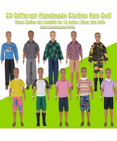 32Pcs Doll Clothes and Accessories for 12 Inch Boy Dolls Include 20 Different Wear Clothes Shirt Jeans Beach Shorts 4 Pairs o...