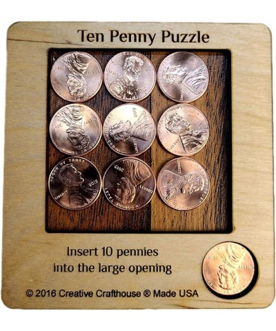 10 Penny Puzzle - A Circle Packing Problem - Ten Mint Pennies are Included $17.98 Brain Teaser Puzzles