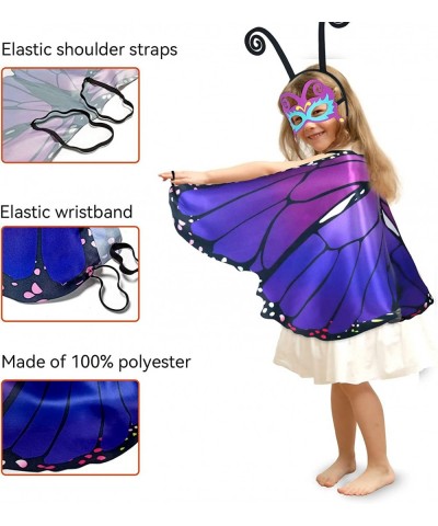 9 Pcs Kids Fairy Butterfly-Wings Costume for Toddler Girls-Child Butterfly Antenna Headband Mask for Halloween Dress Up Party...