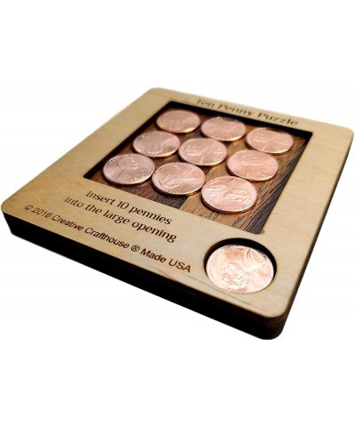 10 Penny Puzzle - A Circle Packing Problem - Ten Mint Pennies are Included $17.98 Brain Teaser Puzzles