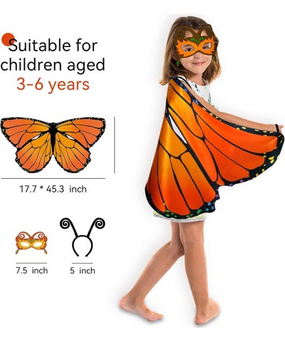 9 Pcs Kids Fairy Butterfly-Wings Costume for Toddler Girls-Child Butterfly Antenna Headband Mask for Halloween Dress Up Party...