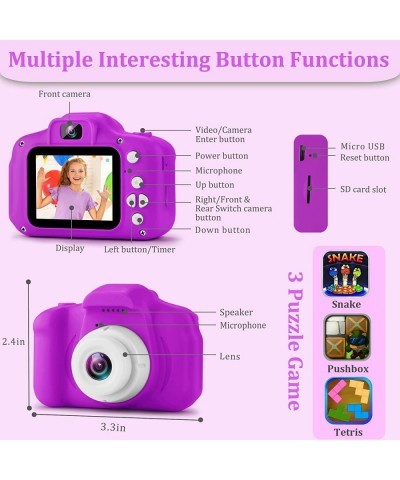 Kids Selfie Camera Children HD Digital Video Camcorder Toys for Toddler Best Christmas Birthday Gifts for Age 3-9 Boy Girls 2...