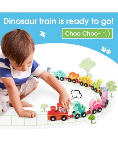 Toddler Toys for 2 4 3 Year Old Boys Gifts Montessori Toys for 3 4 2 Year Old Girls Birthday Gifts Wooden Train Set Dinosaur ...