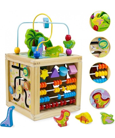 Baby Wooden Activity Cube - Toddler Activity Center Baby Toys 12-18 Months 1 2 3 Year Old Boy Girls Gifts with Bead Maze Sort...