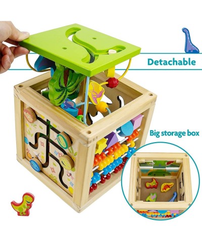 Baby Wooden Activity Cube - Toddler Activity Center Baby Toys 12-18 Months 1 2 3 Year Old Boy Girls Gifts with Bead Maze Sort...