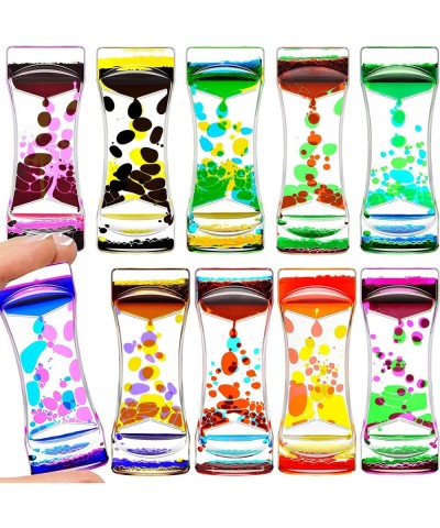 Liquid Motion Bubbler for Sensory Toys Set of 10 Rainbow Color Fidget Timer Toy for Home Office Oil Drop Water Hourglass Desk...