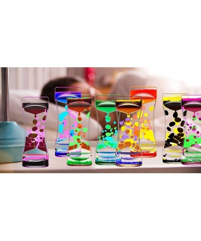 Liquid Motion Bubbler for Sensory Toys Set of 10 Rainbow Color Fidget Timer Toy for Home Office Oil Drop Water Hourglass Desk...