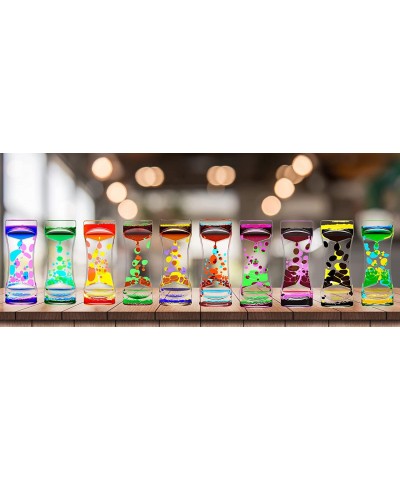 Liquid Motion Bubbler for Sensory Toys Set of 10 Rainbow Color Fidget Timer Toy for Home Office Oil Drop Water Hourglass Desk...