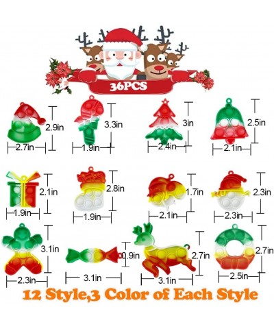 36Pcs Christmas Mini Pop Keychain Fidget Toys Pack Pop Push it Fidget Sensory Toys Christmas Party Favors Supplies for Kids A...