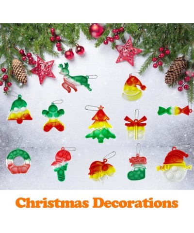 36Pcs Christmas Mini Pop Keychain Fidget Toys Pack Pop Push it Fidget Sensory Toys Christmas Party Favors Supplies for Kids A...