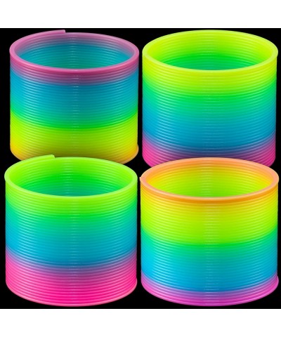 3” Glow in the Dark Coil Spring Toy - Pack of 4 - Colorful Neon Rainbow Magic Spring Toys for Girls or Boys Plastic Coil Spri...