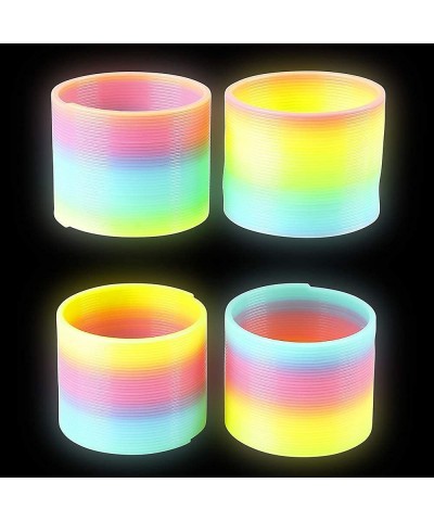 3” Glow in the Dark Coil Spring Toy - Pack of 4 - Colorful Neon Rainbow Magic Spring Toys for Girls or Boys Plastic Coil Spri...