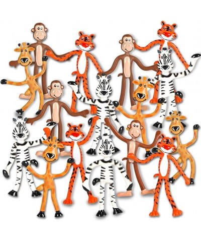 Bendable Zoo Animals Set of 12 Flexible Animal Figures Birthday Party Favors for Boys and Girls Stress Relief Fidget Toys for...