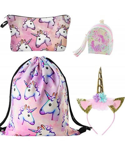 DRESHOW Unicorn Gifts for Girls Drawstring Backpack/Make Up Bag Unicorn Set Children Party $22.11 Kids' Party Favor Sets