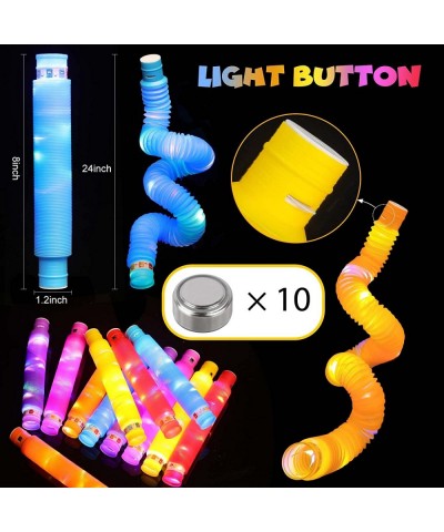 Light Up Glow Sticks Party Favors for Kids Pop Fidget Tubes Sensory Toys for Toddlers Boys Birthday Gift for Girls Goodie Bag...