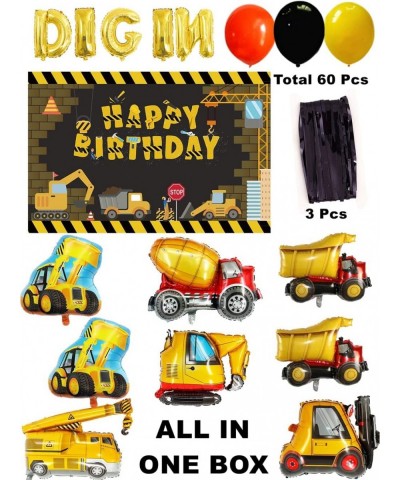 114 Pack Construction Birthday Party Supplies Dump Truck Party Decorations Kits Set with Balloons Garland kit Construction Ba...