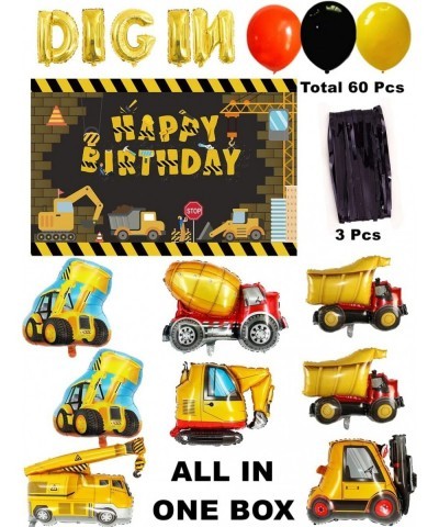 114 Pack Construction Birthday Party Supplies Dump Truck Party Decorations Kits Set with Balloons Garland kit Construction Ba...