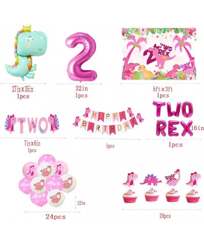 Dinosaur 2nd Birthday Party Supplies Girl Dinosaur 2nd Birthday Decorations Two Rex Balloon Dinosaur 2nd Birthday Party Suppl...