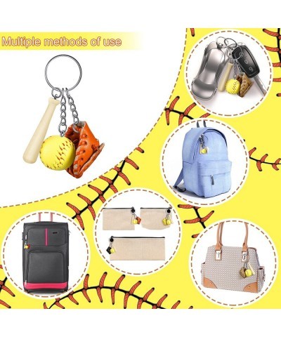 Softball Keychain Mini Wooden Bat Softball Keyring Softball Keychains for Girls Team Softball Sports Party Favors (12 Pieces)...