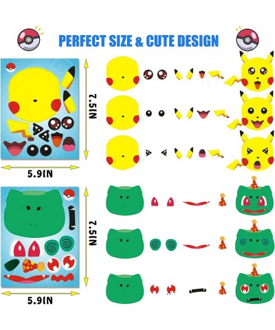 40Pcs Cartoon Make-a-face Stickers Make Your Own Stickers Fun Craft Project for Kids Mixed and Matched with 10 Designs Charac...