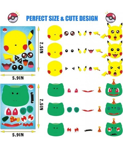 40Pcs Cartoon Make-a-face Stickers Make Your Own Stickers Fun Craft Project for Kids Mixed and Matched with 10 Designs Charac...