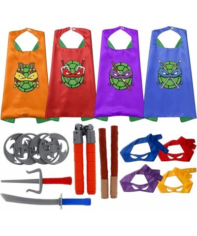 4 Sets of turtles birthday party supplies Ninja themed capes toys and masks birthday party favor supplies role play children'...