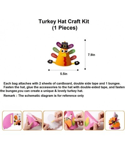 6 Pack Thanksgiving Turkey Craft Kits DIY Thanksgiving Ornaments Thankful Turkey Making Kit DIY Door Hanging Ornament Decorat...