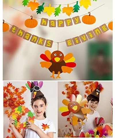 6 Pack Thanksgiving Turkey Craft Kits DIY Thanksgiving Ornaments Thankful Turkey Making Kit DIY Door Hanging Ornament Decorat...