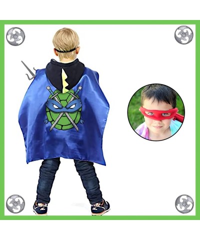 4 Sets of turtles birthday party supplies Ninja themed capes toys and masks birthday party favor supplies role play children'...