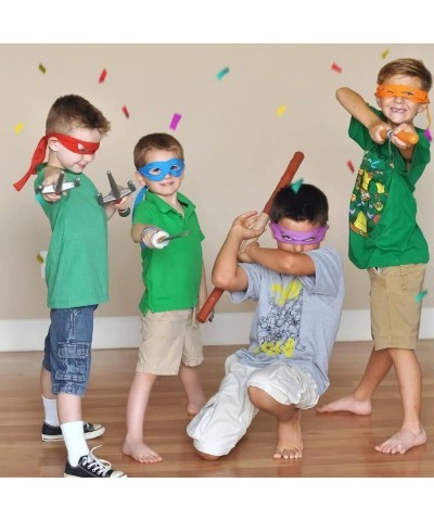 4 Sets of turtles birthday party supplies Ninja themed capes toys and masks birthday party favor supplies role play children'...