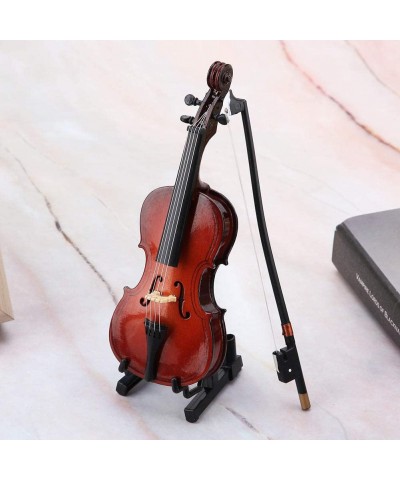 Wooden Cello Model 14cm Dollhouse Musical Instrument Model Miniature Cello Gift Doll Cello Ornaments for Craft Home Gifts Orn...