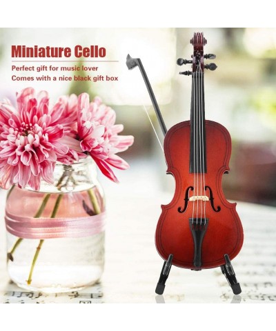 Wooden Cello Model 14cm Dollhouse Musical Instrument Model Miniature Cello Gift Doll Cello Ornaments for Craft Home Gifts Orn...