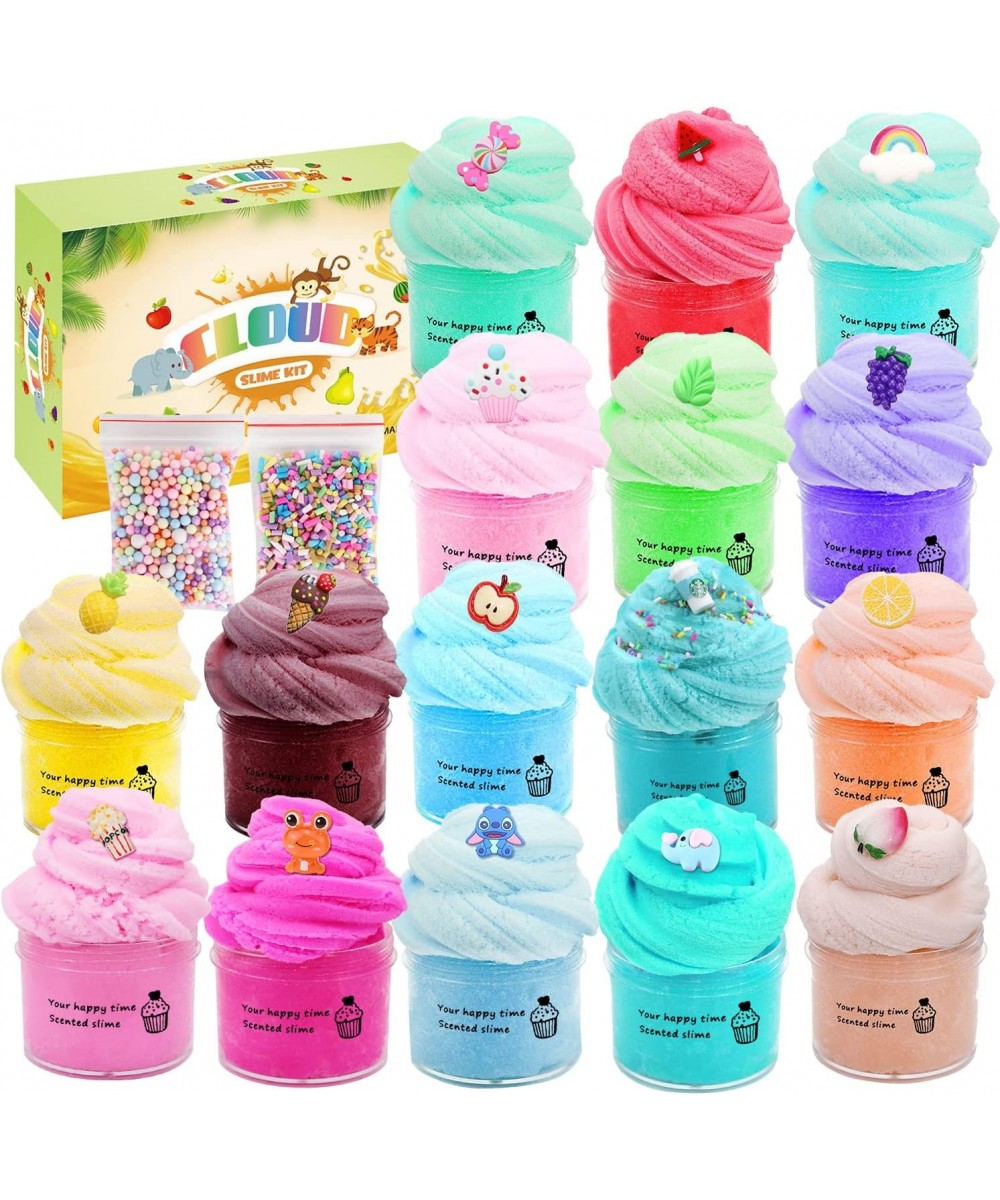 16 Pack Cloud Slime Kit with Mint Slime Watermelon Slime Coffee Slime Lemon Slime Lollipop Slime and Cake Slime Super Soft & ...