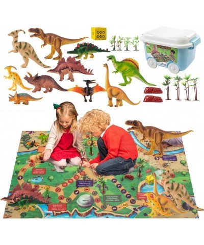 Dinosaur Toys Educational Realistic Dinosaur Figure Playset with 21 Dinosaur Toys and 48.43×31.5IN Dinosaur Toys Activity Pla...